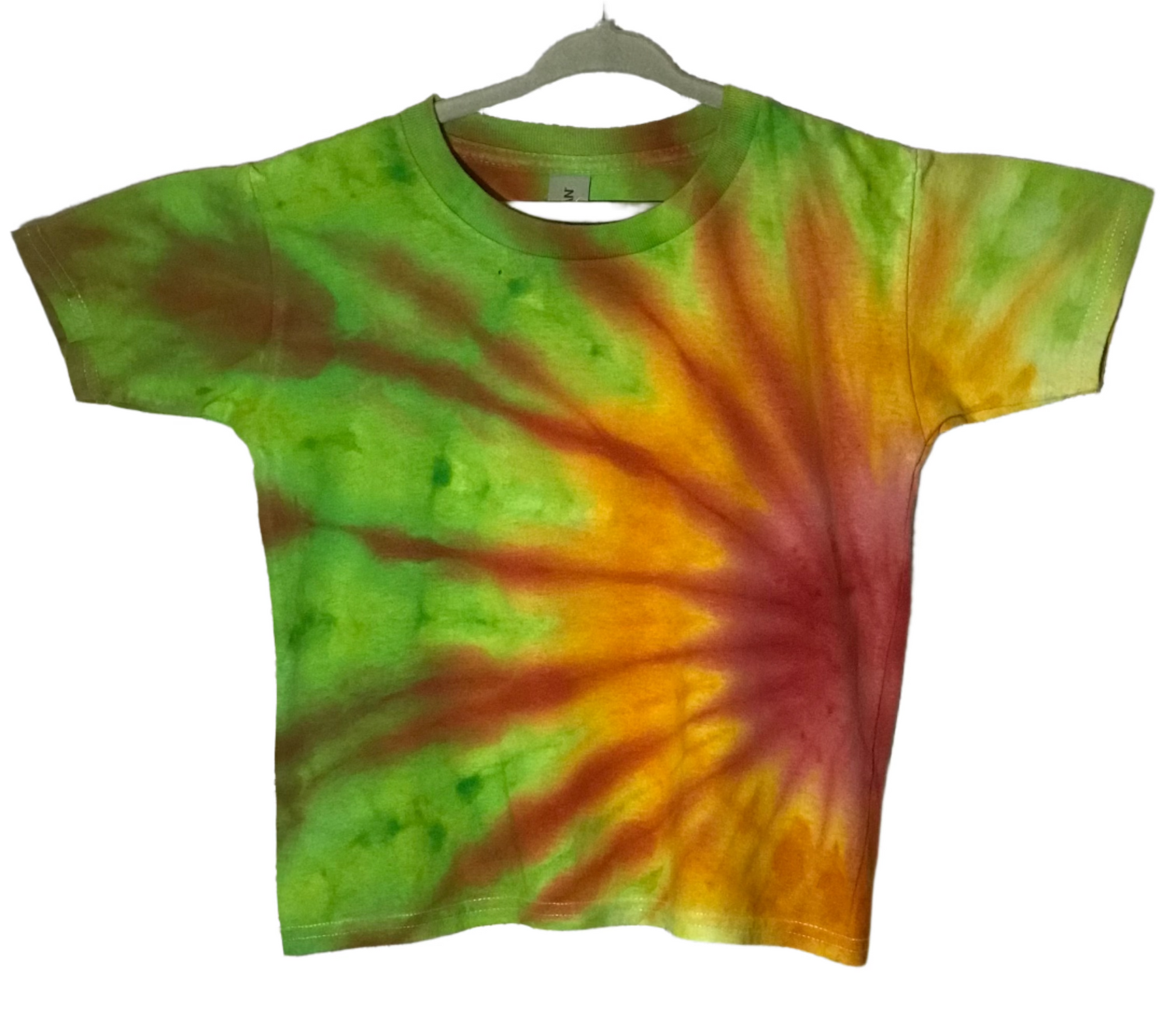 Toddler 5T Lime, Orange & Red Sideburst #1461