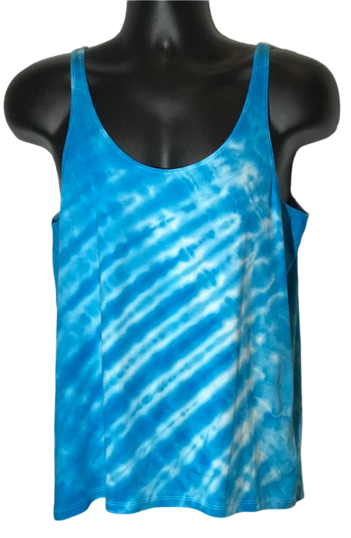 Adult XL Womens Turquoise & White Tank #698