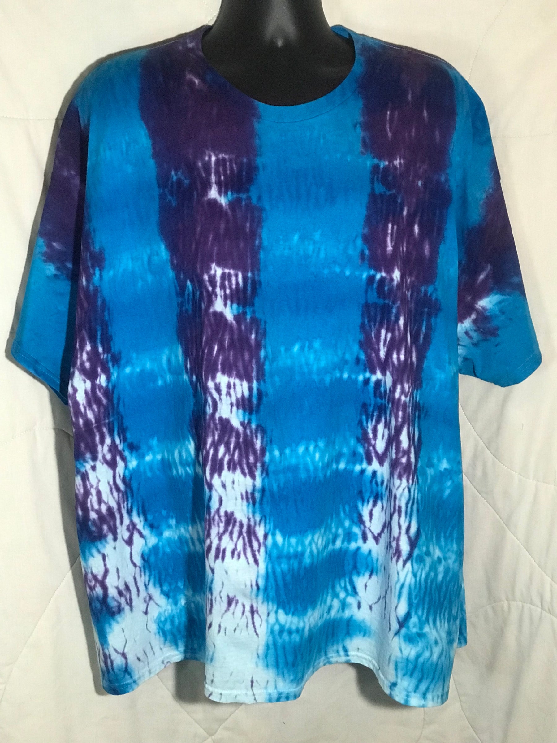 Adult 3-XL Purple and Turquoise Vertical Stripe #1010