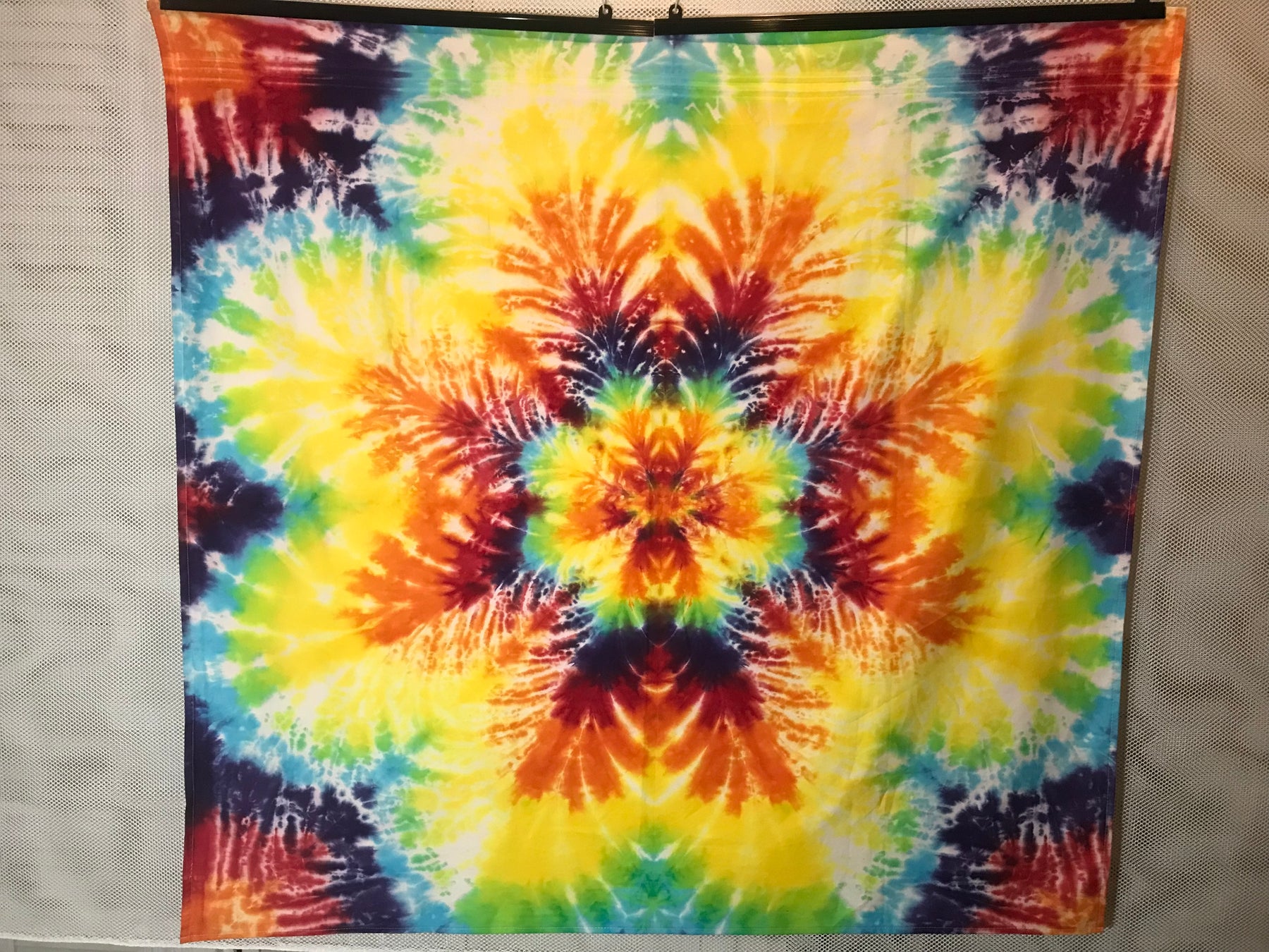 Tapestry 48" x 48" Rainbow Mandala #1216