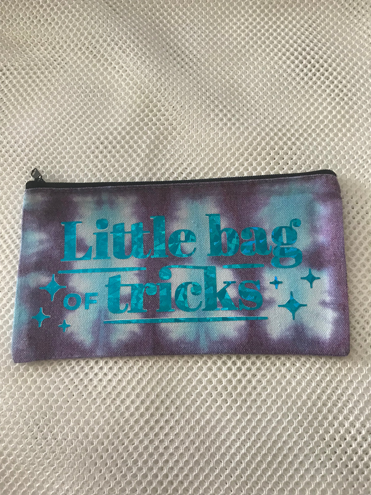 8" X 4.5" Tie Dye Captioned Zippered Pouch #1323