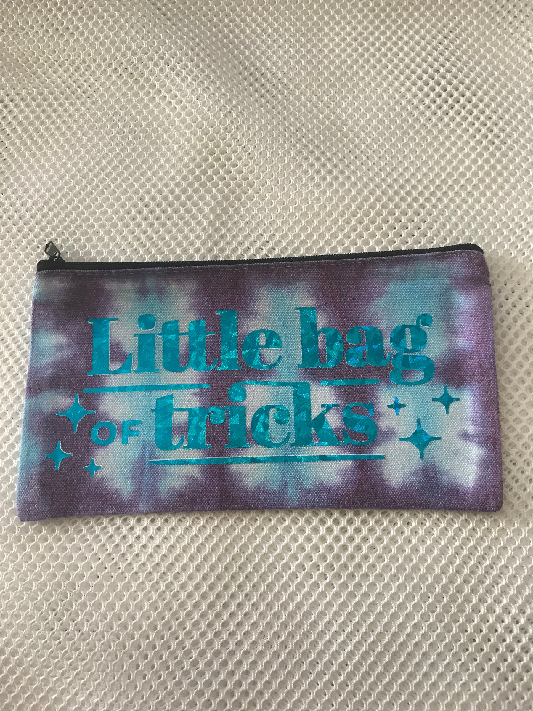 8" X 4.5" Tie Dye Captioned Zippered Pouch #1323