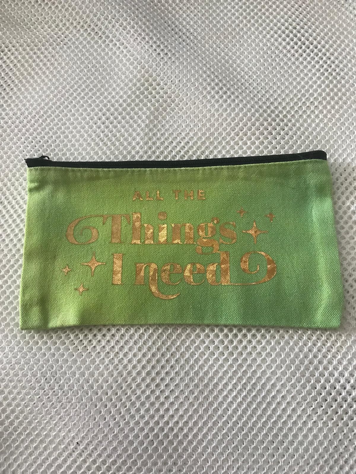 8" x 4.5" Green Dyed Zippered Pouch #1325