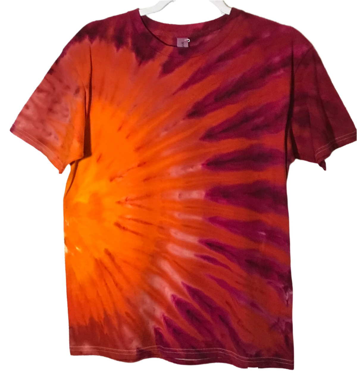 Youth XL Red & Orange Sideburst Ice Dye #1465