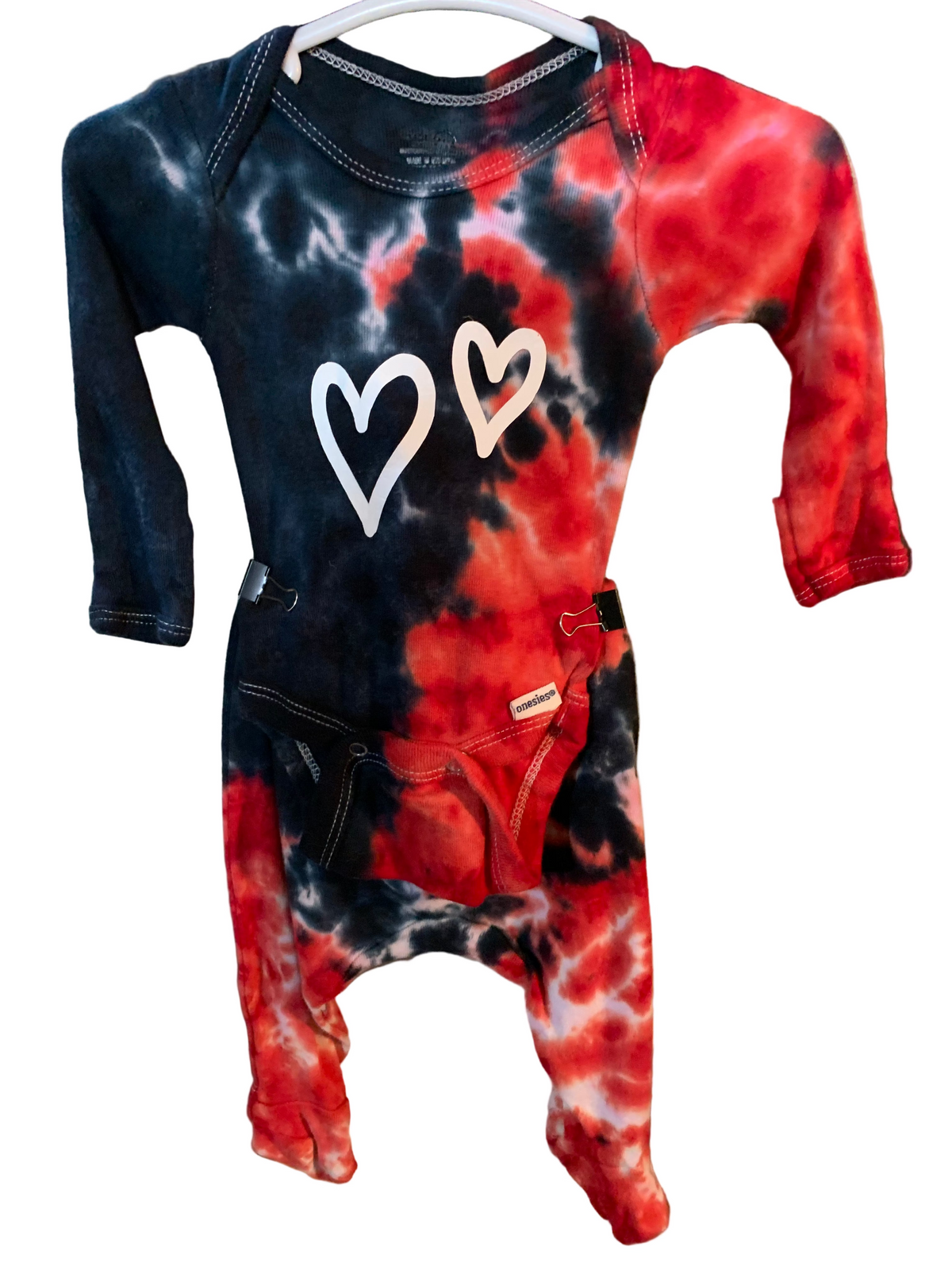 Infant Newborn Red White & Black Onesie with Pants #1478