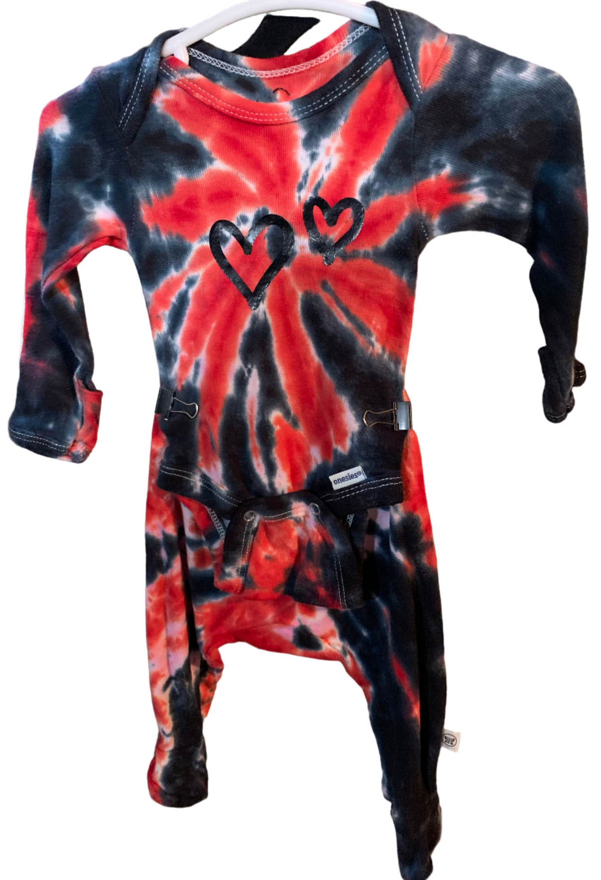 Infant Newborn Red White & Black Onesie with Pants #1479