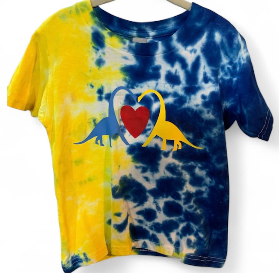 Toddler 4T Yellow & Blue Split Scrunch #1482