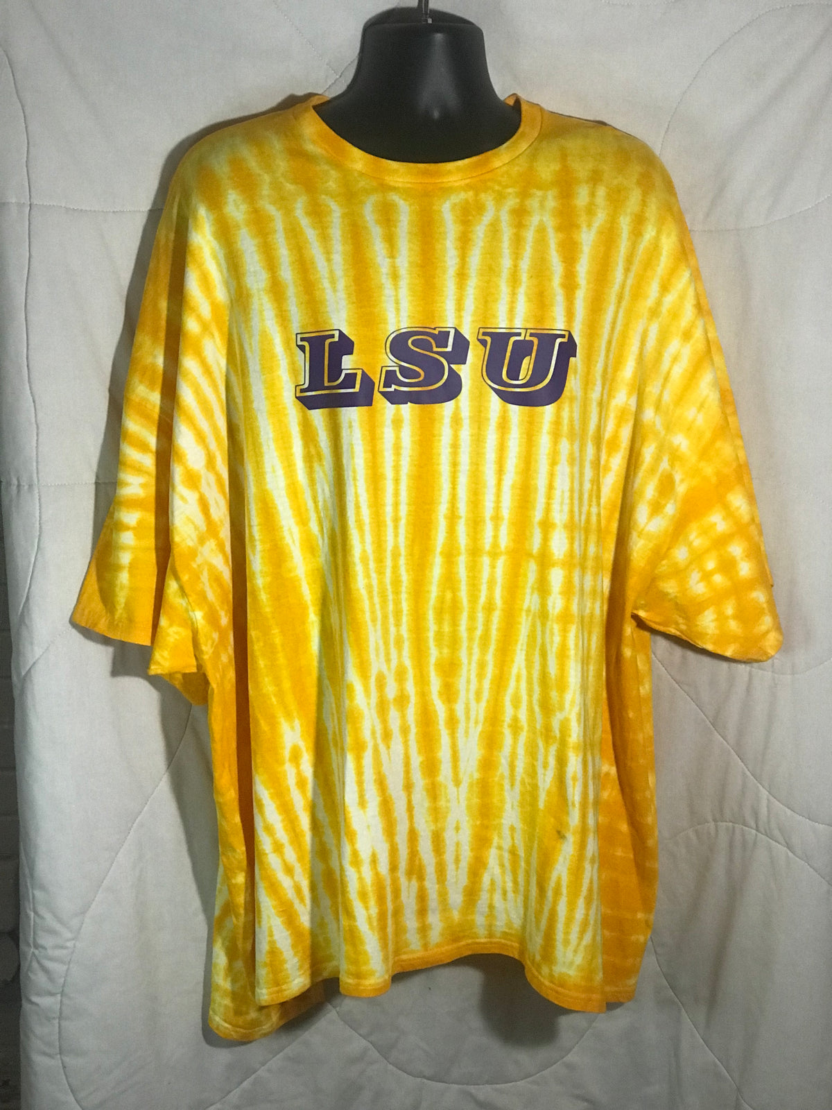 Adult 5-XL Yellow Vertical With Purple LSU #1504