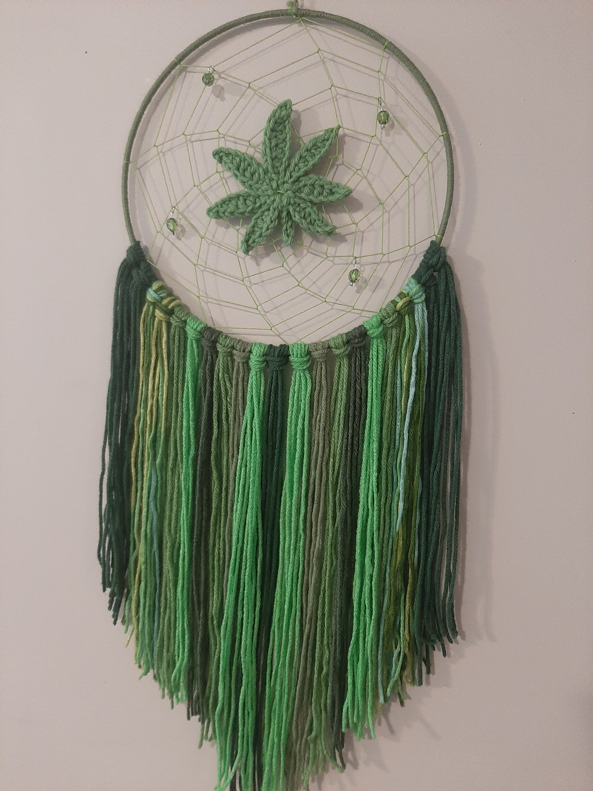 Wall Hanging 10" Crochet Leaf SA #14