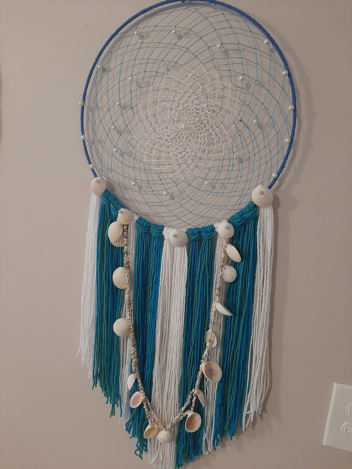 Wall Hanging 14" Seashells and Pearls SA #5