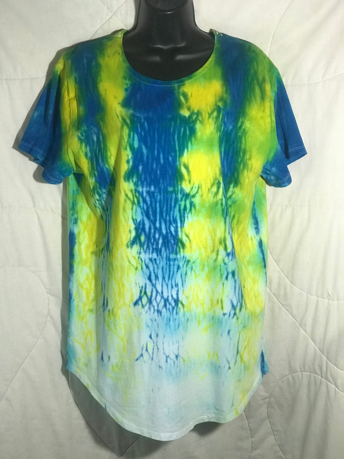 Adult Medium Womens Yellow and Turquoise Scrunch #227