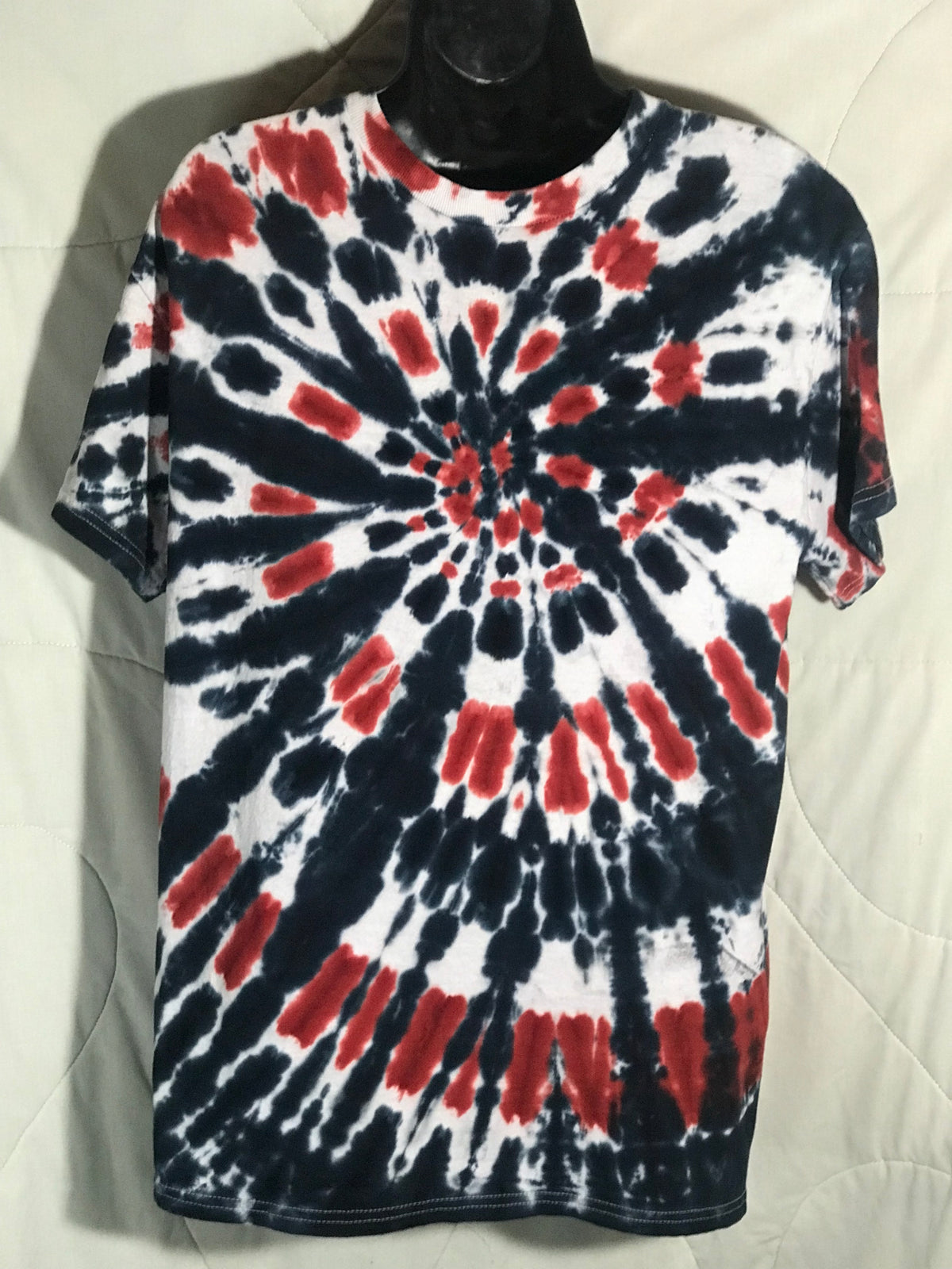 Adult Medium Black Red and White Spiral #231