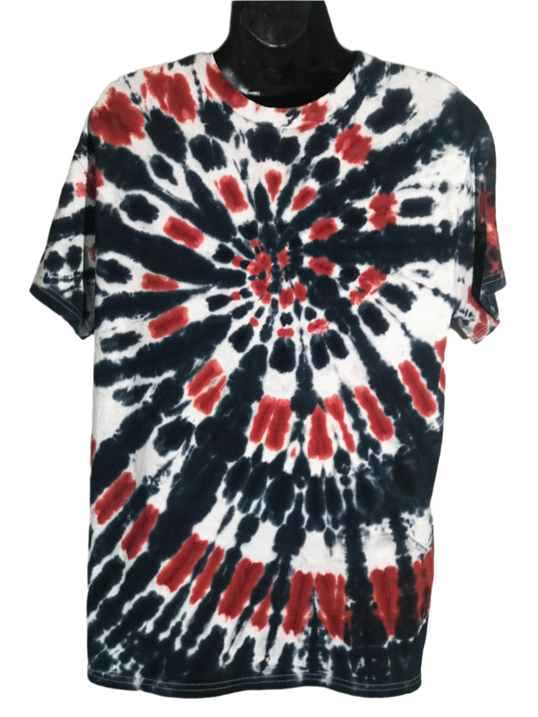 Adult Medium Black Red and White Spiral #231