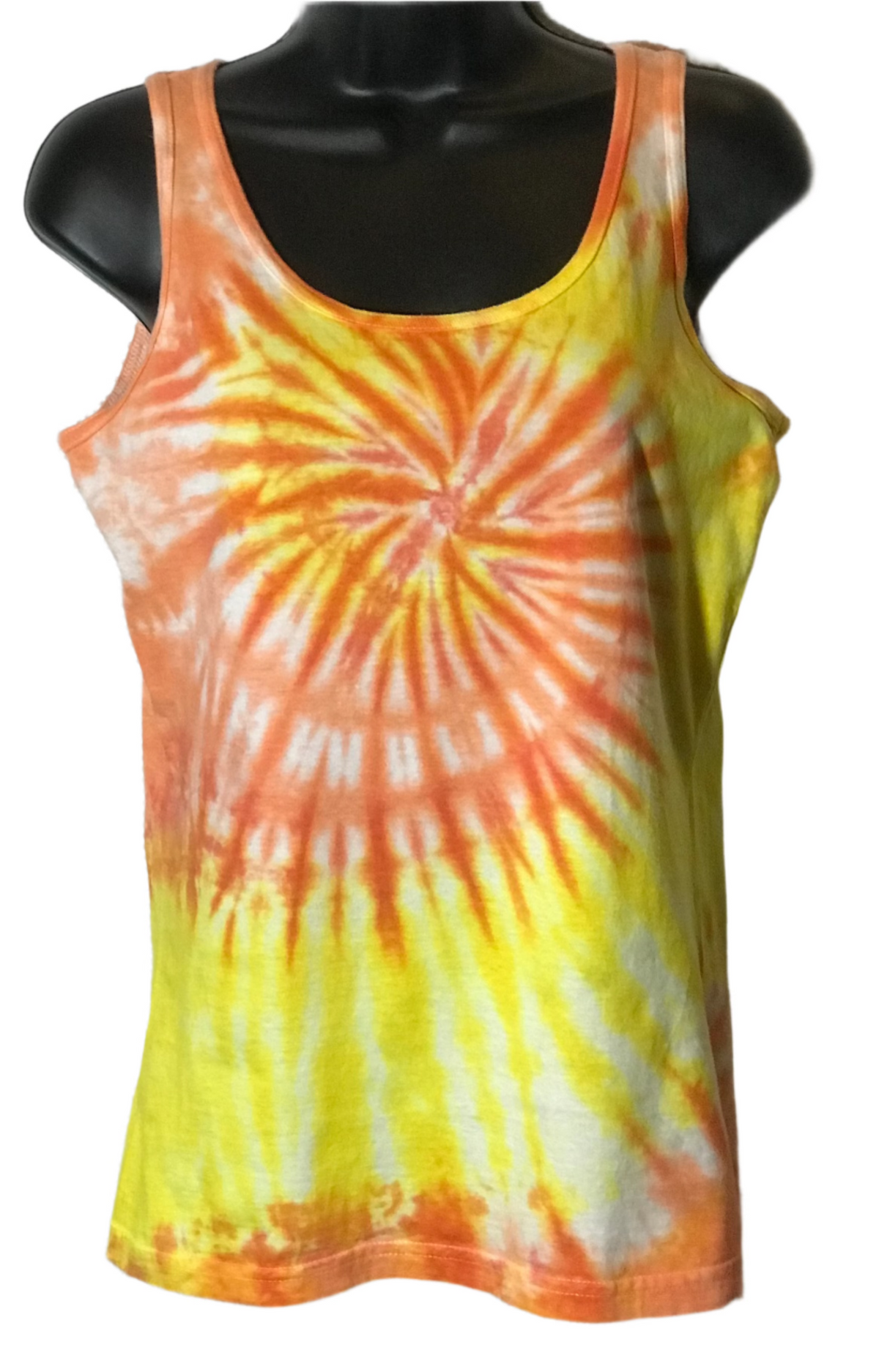 Adult Medium Womens Tank With Yellow and Peach Spiral #258