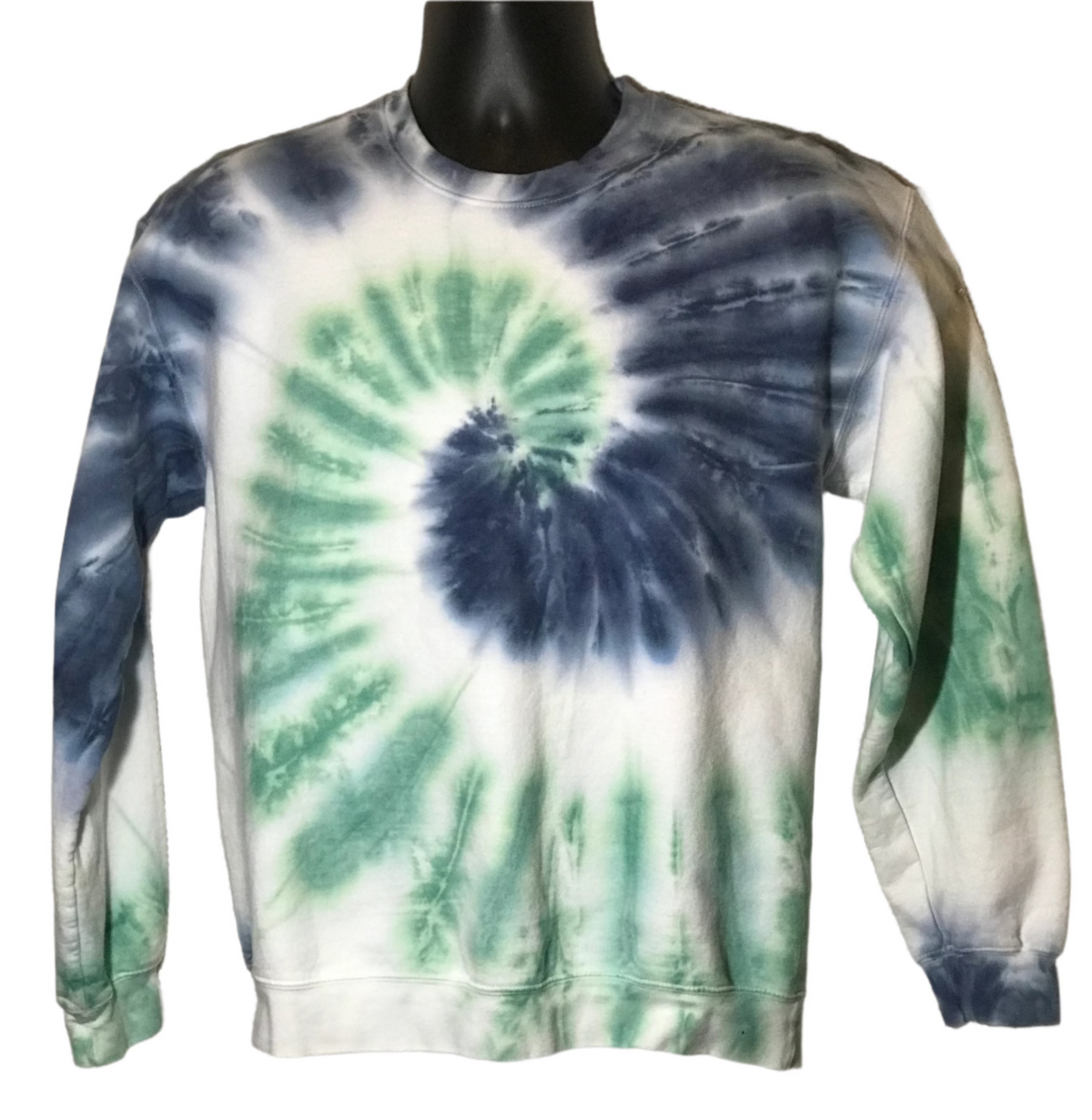 Adult Medium Sweatshirt with Seafoam and Navy Spiral #277