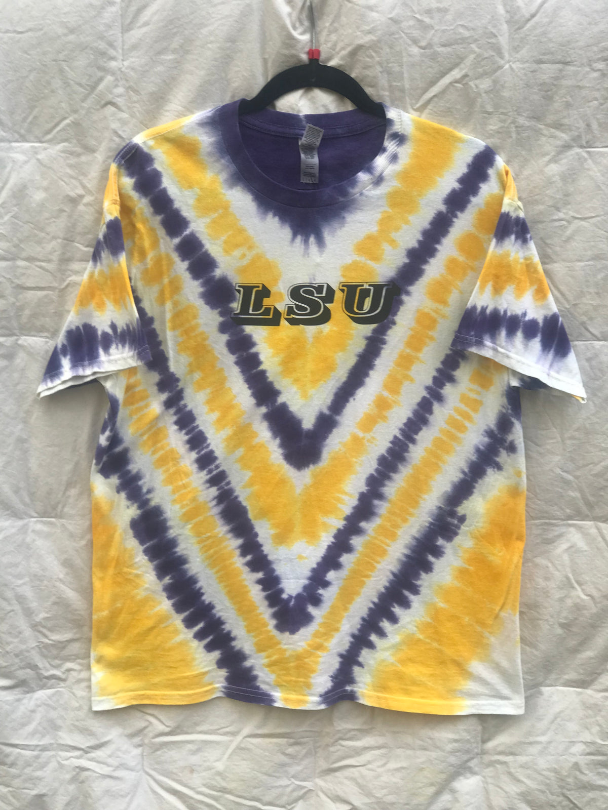 Adult Large Purple, Yellow, White LSU V #448