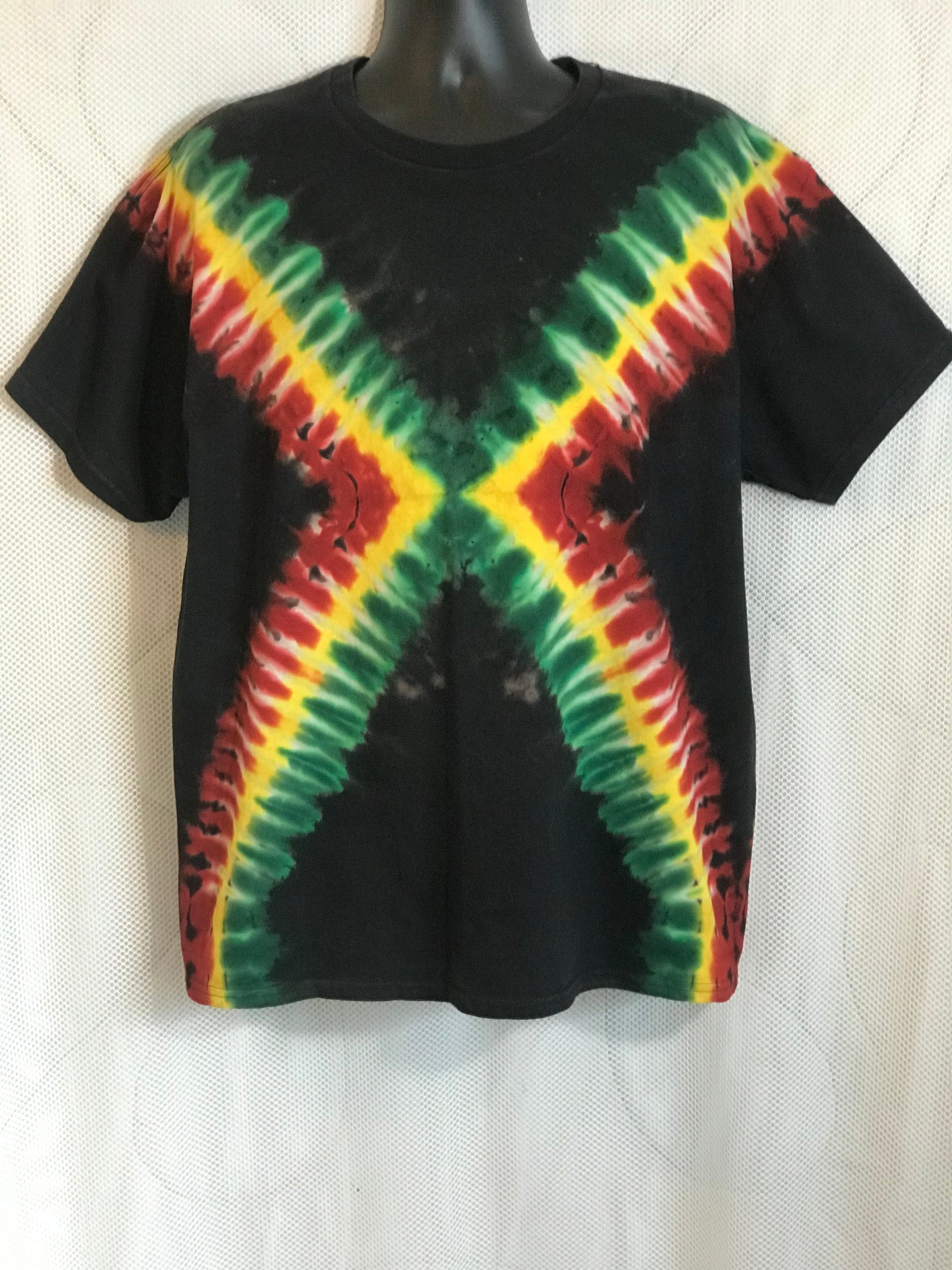 Adult XL Black With Red Yellow and Green X #676