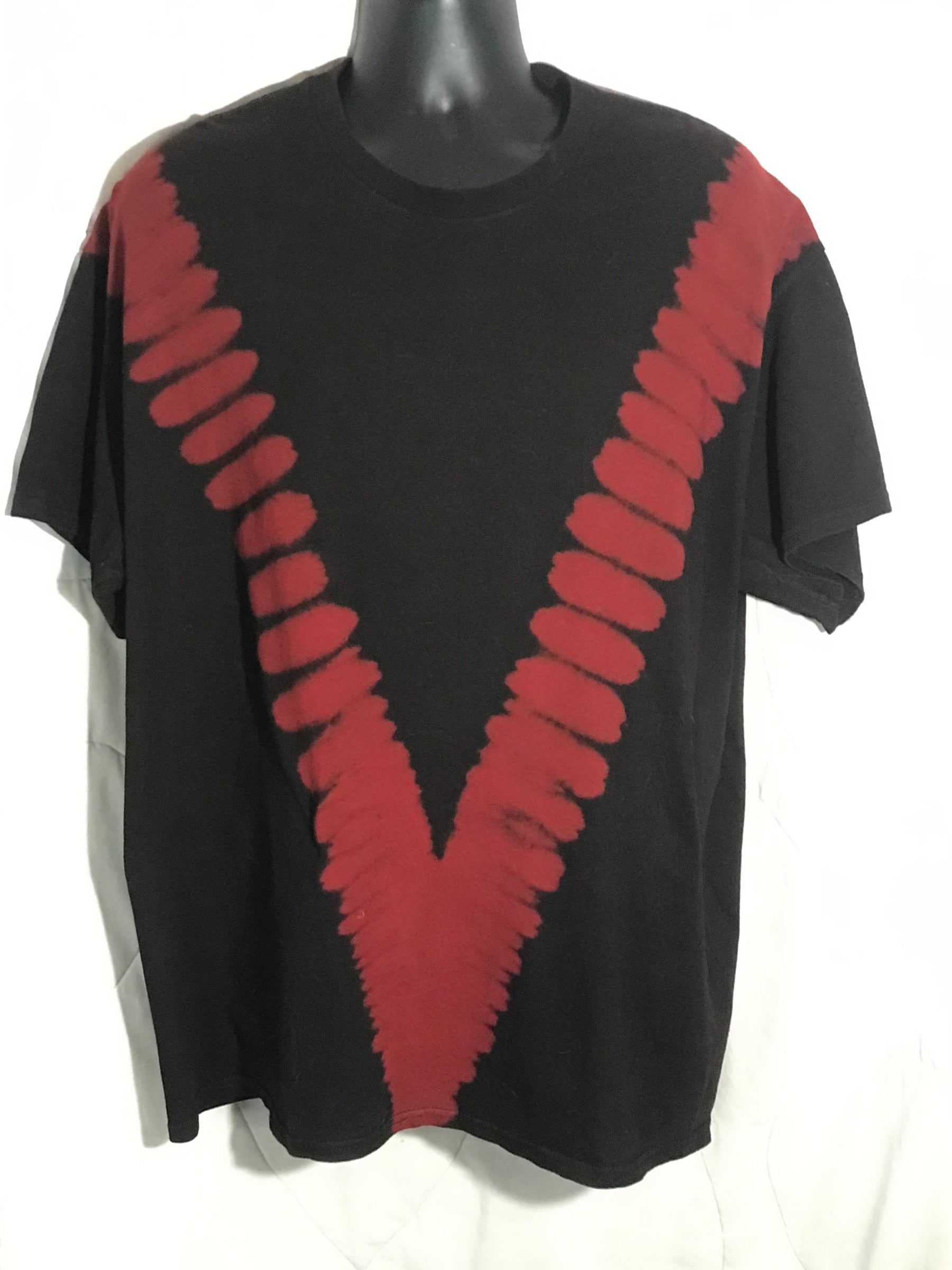 Adult 2-XL Black With Red V Reverse Dye #848