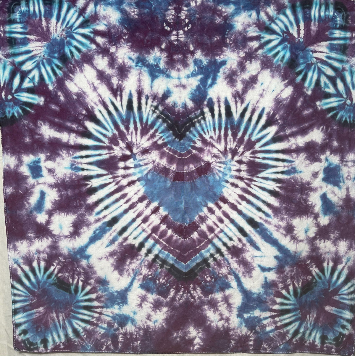 Bandana 22" x 22" Purple and Blue Hearts BA #031