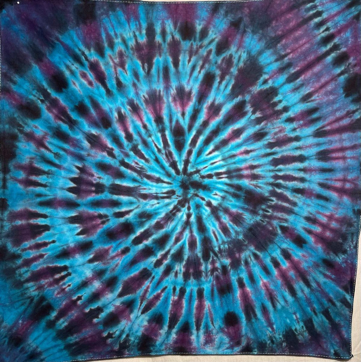 Bandana 22" x 22" Turquoise Purple Black Spiral BA #018