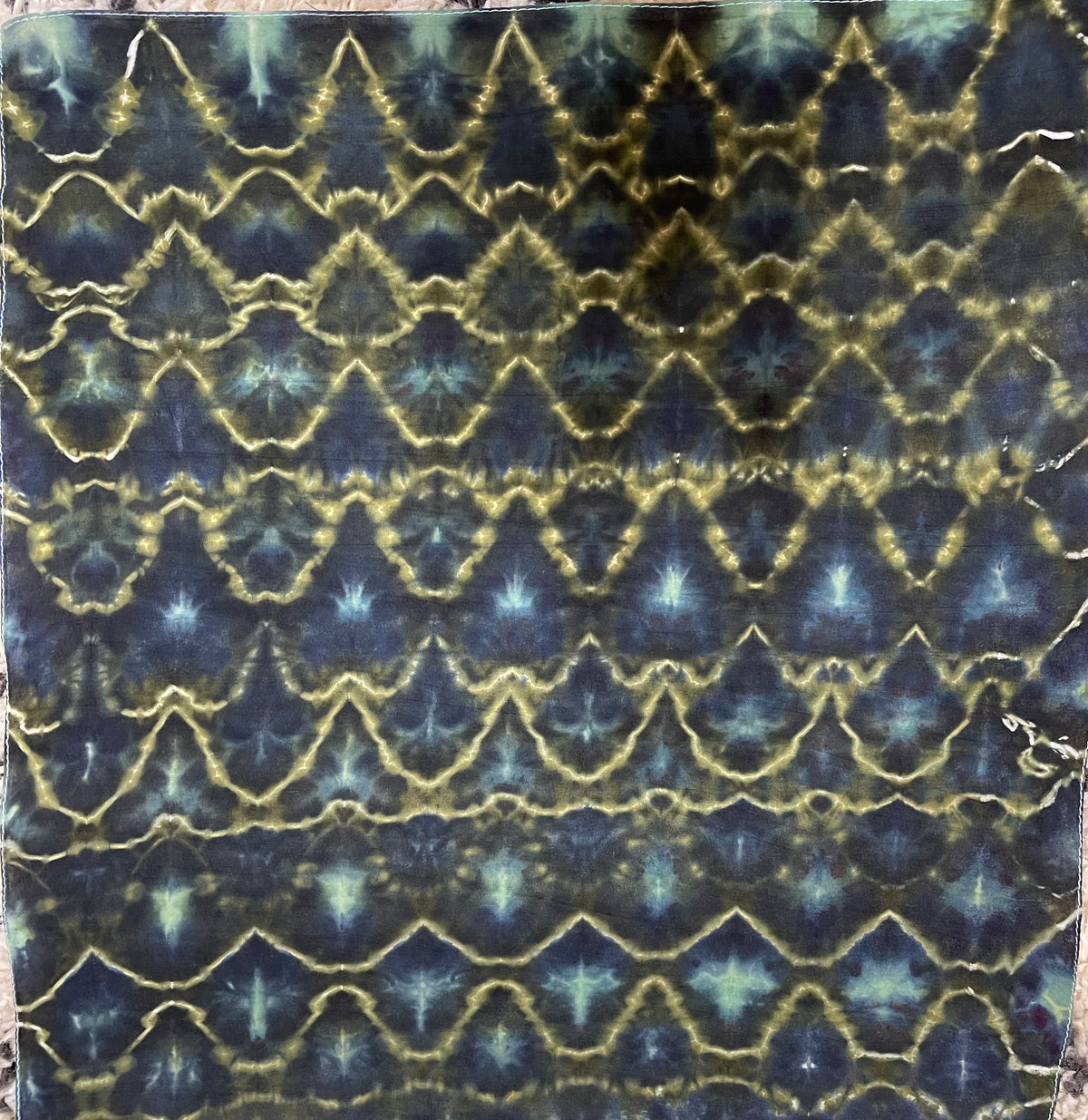 Bandana 22' x 22" Blue and Gold Snake Skin BA #025