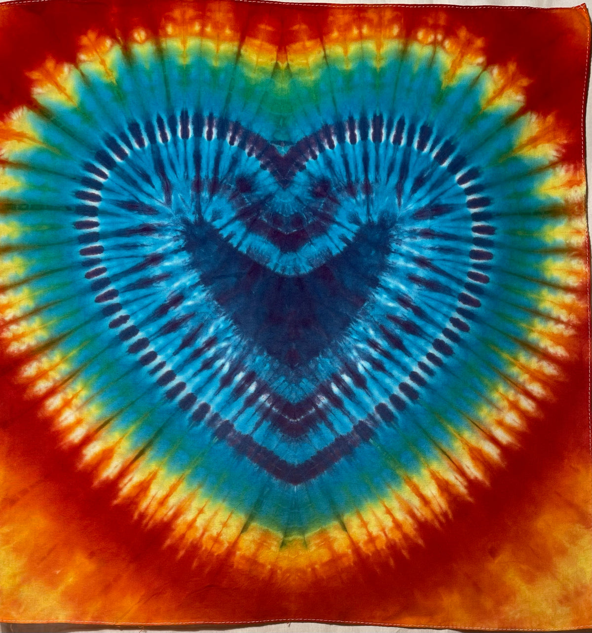 Bandana 22" x 22" Fire and Ice Heart BA #029