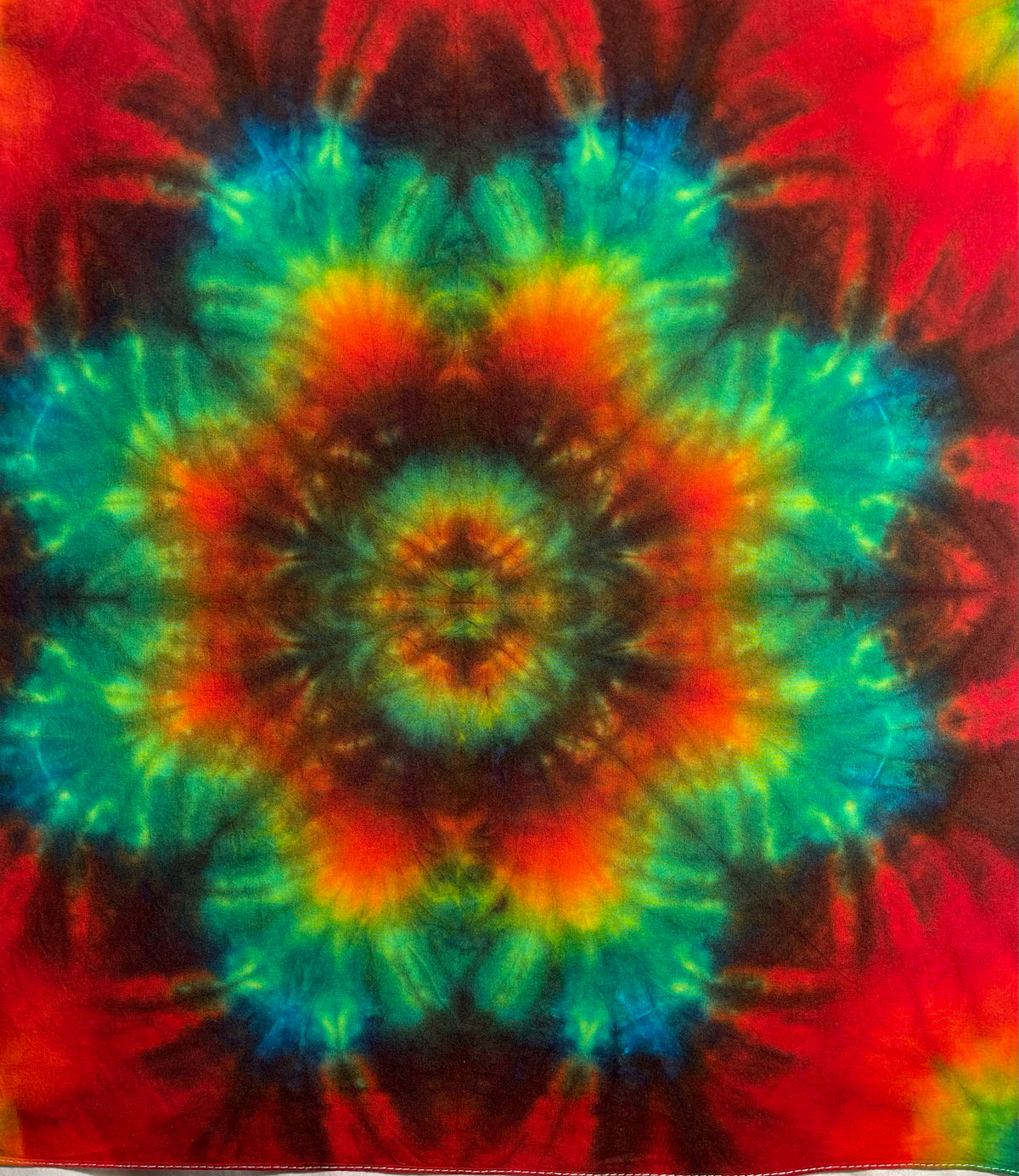 Bandana 22" x 22" Red and Blue Mandala BA #038