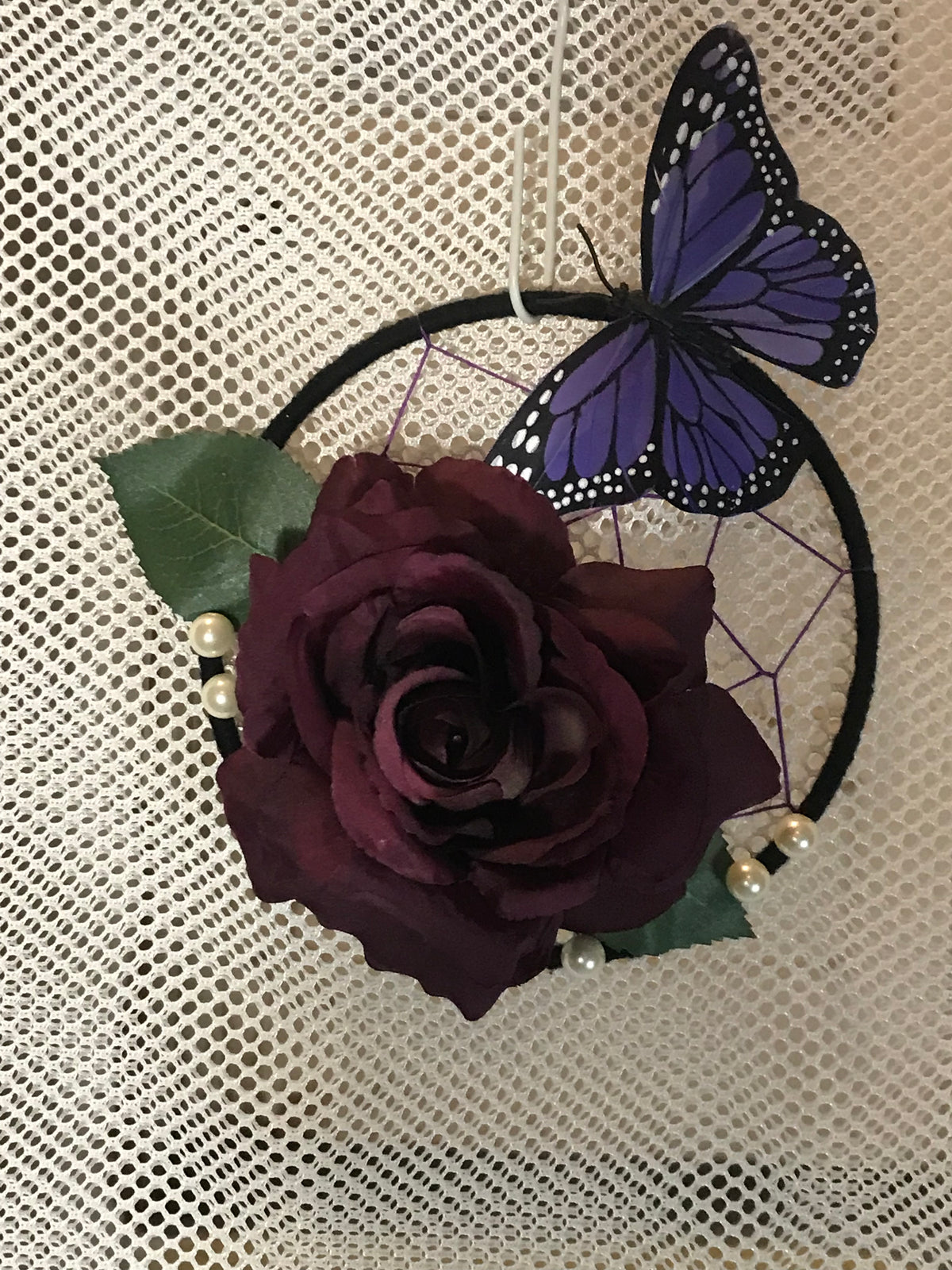 Wall Hanging 6" Rose and Butterfly SA #52