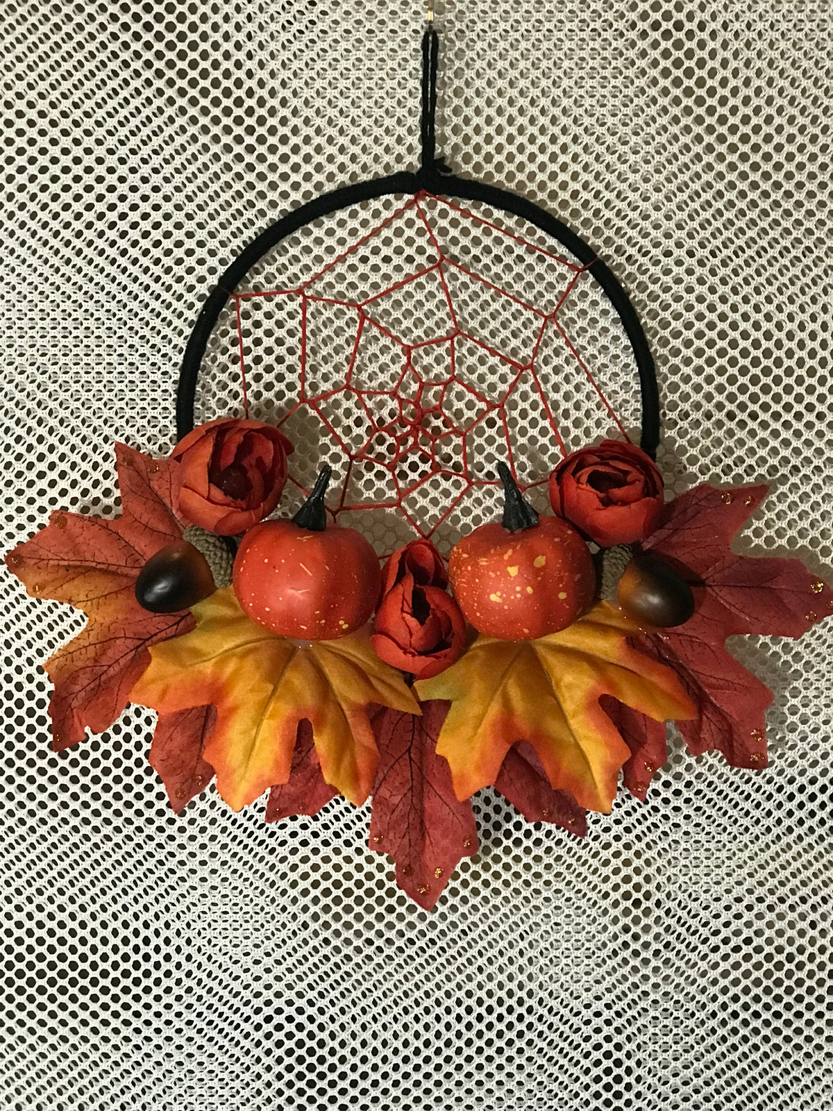 Wall Hanging 6" Pumpkins Acorns and Leaves SA #56