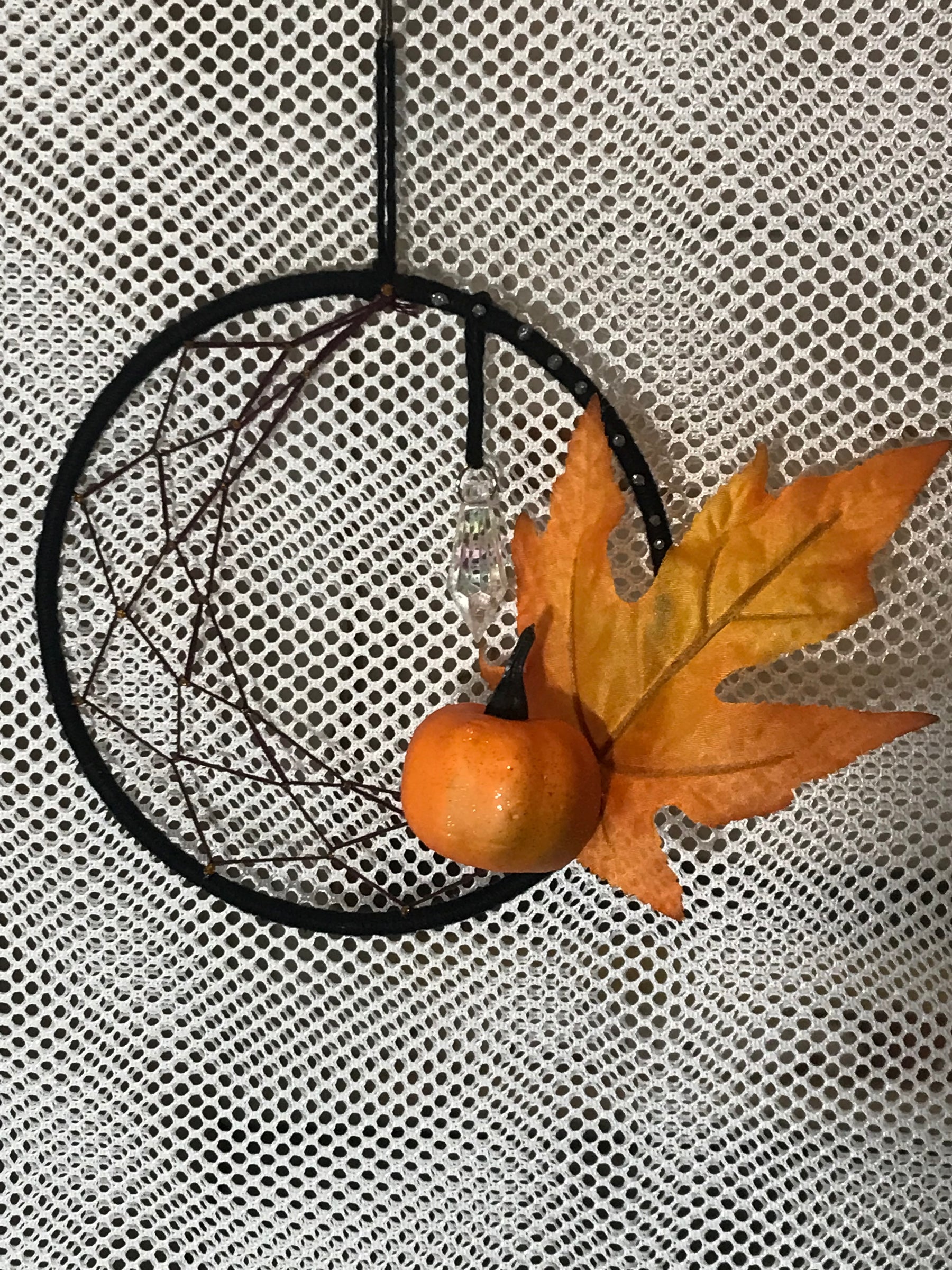 Wall Hanging 6" Pumpkin and Crystal SA #58