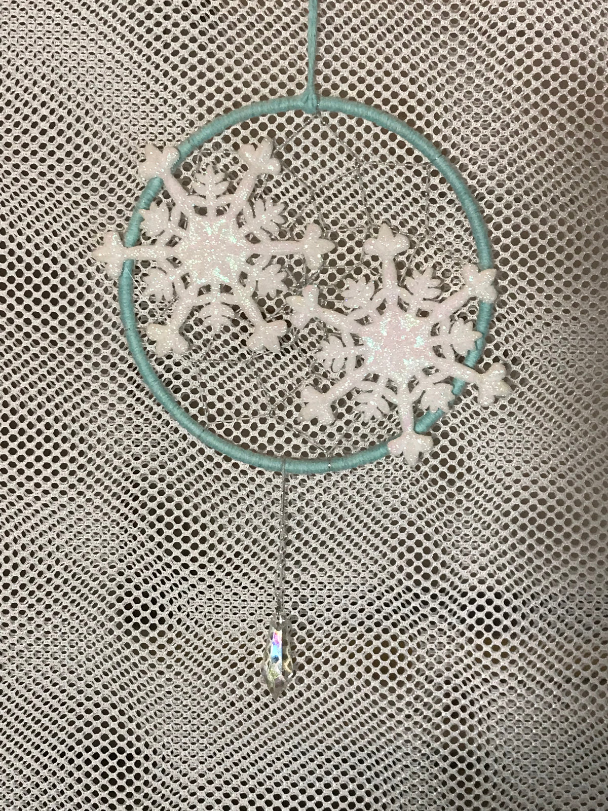 Wall Hanging 6" Double Snowflake With Crystal SA #60