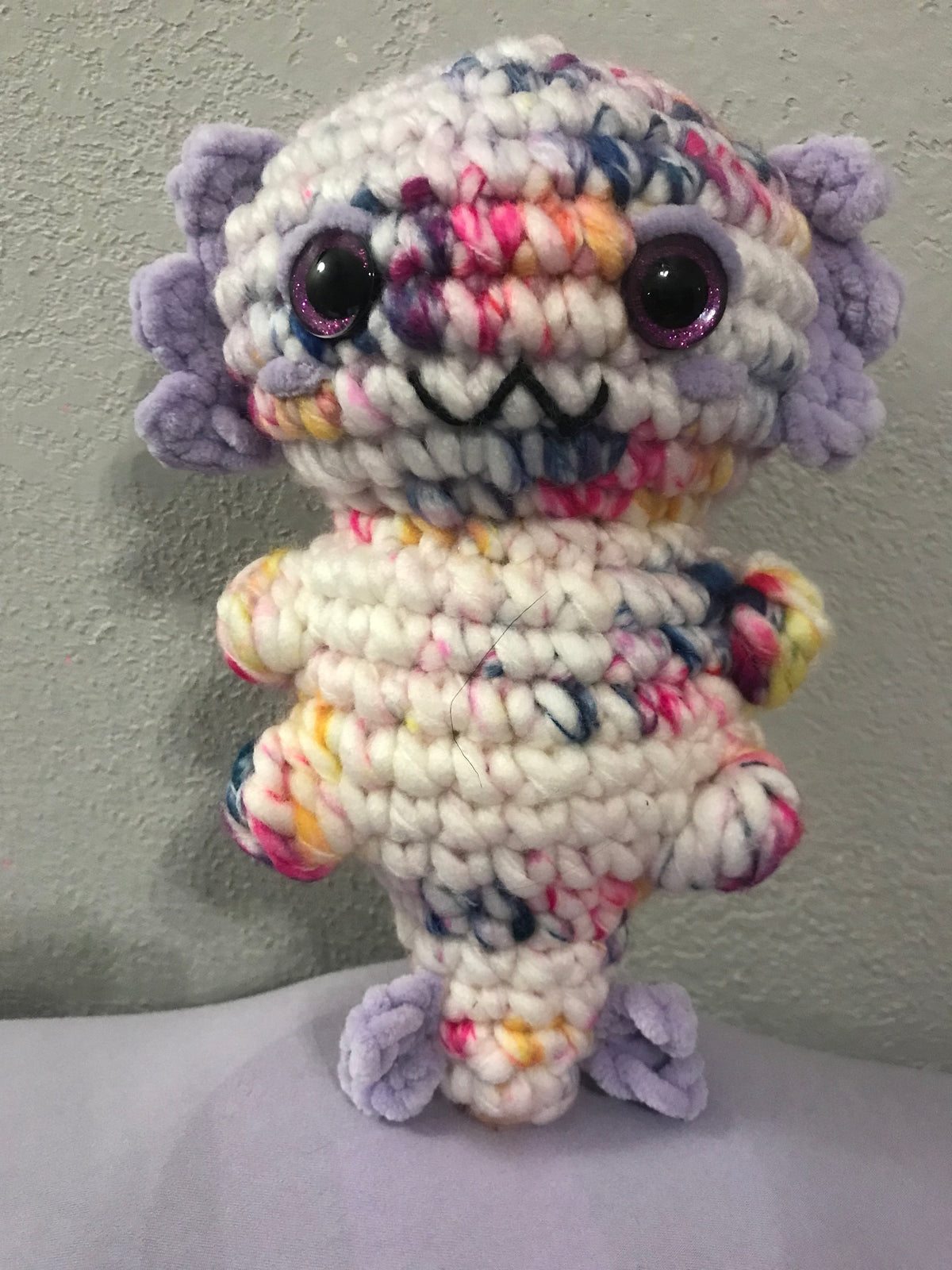 Crochet 10" Pastel Variegated Axolotl SC #110