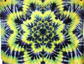 Tapestry 54"x42" Lime, Yellow, Purple, Turq. & Blk Starflower #WE 150